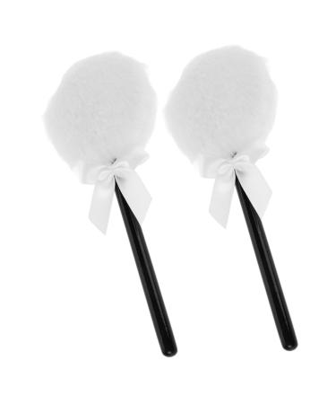 ELAYARD 2 Pieces Ultra Soft Long Powder Puff Cosmetic Applicator for Face Body Suitable for Powder Foundation Portable Easy to Clean