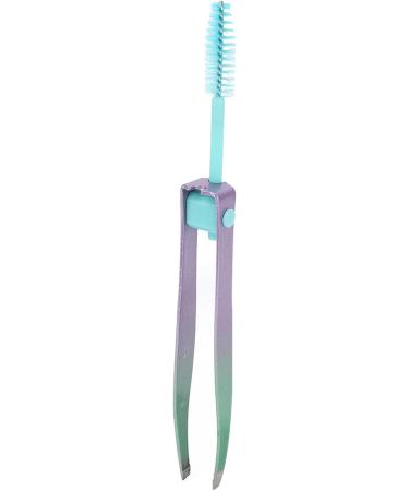 Sonew Stainless Steel Eyebrow Brush False Fake Eyelash Tweezers Small and Portable Multifunctional Tweezer for Repairing Eyebrows Green Violet Gradient - Buy Online on GoSupps.com