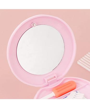 Verdant Touch 3-Layer Denture Box - Multifunctional Retainer Cleaning Case | Portable & Discharge-Proof Storage in Pink - Buy Online on GoSupps.com