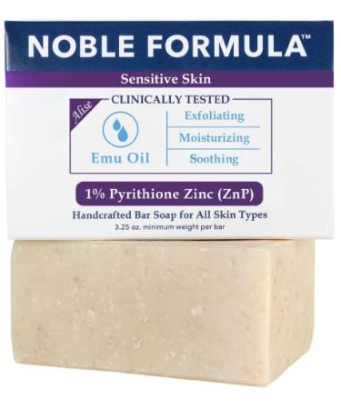 Noble Formula 1% Pyrithione Zinc (ZnP) Original Noble Emu Formula  Alise's Emu Oil Bar Soap  Designed for Sensitive Skin  3.25 oz 1 Bar  3.25 Ounce