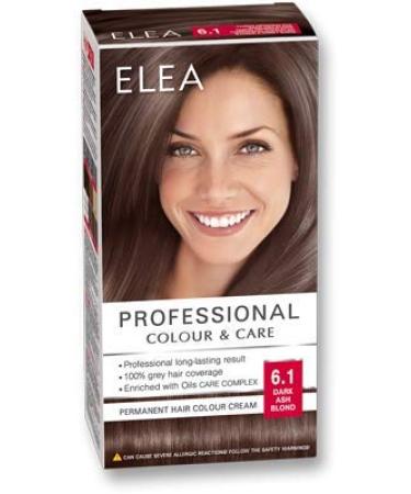 ELEA PROFESSIONAL PERMANENT HAIR COLOR CREAM 6.1 DARK ASH BLONDE WITH OIL CARE COMPLEX