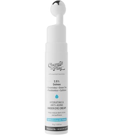 Chemist At Play Under Eye Cream with 2% Revital Eye & Quinoa Extract|Reducing Dark Circles Puffiness Wrinkles Crows Feet|Plant-Based Ceramides|100% Vegan|Cooling Gel & Roller for Men & Women|15g - Buy Online on GoSupps.com