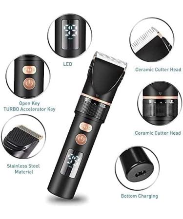 CAFFIA Cordless Hair Clippers for Men Professional Hair Clippers Hair Trimmer Bear Trimmer USB Rechargeable LCD Display for Men Kids and Family Use - Buy Online on GoSupps.com