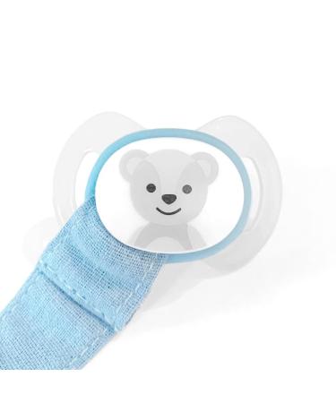 Timfanie Pacifier Holder for Boys | Baby Blue Fabric Ribbon/Chain with Custom Engraving & Adapter - International Shipping Available - Buy Online on GoSupps.com