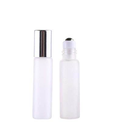 Jingxiaopu roller balls bottle glass essential oil roller ball bottle glass roller bottles with stainless steel roller balls for essential oils perfumes aromatherapy silver