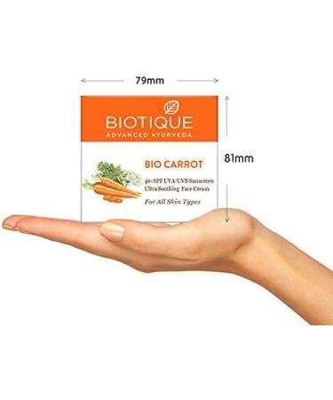 Biotique Carrot SPF 40 Sun Cream for Face and Body - UVA and UVB Sunscreen - Buy Online on GoSupps.com