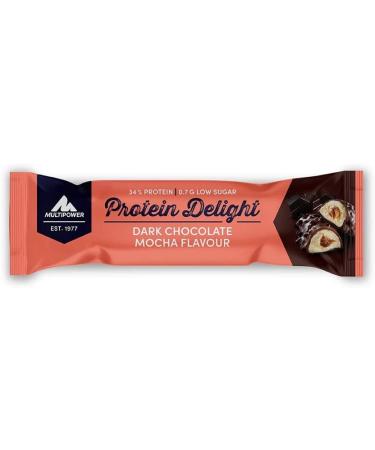 Multipower Protein Delight Bar - 18 x 35g Dark Chocolate Mocha | Delicious Energy Protein Bar | International Shipping Available - Buy Online on GoSupps.com