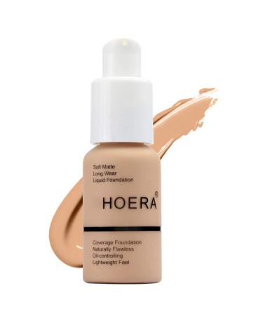 Matte Oil Control Concealer Foundation Cream,PHOERA New 30ml Long Lasting Waterproof Matte Liquid Foundation (104 Buff Beige)