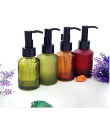MZUU 1PCS 60ML/2OZ Empty Refillable Green Frosted Glass Bottles with Pump Vial Cosmetic Cream Lotion Dispenser Jars Storage Container for Essential Oil Emulsion Essence - Buy Online on GoSupps.com