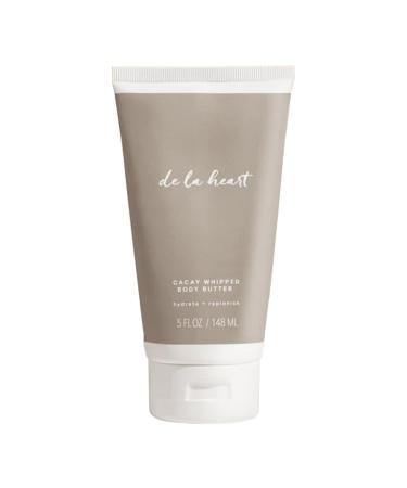 de la heart Cacay Whipped Body Butter 5 oz | Hydrating Body Cream with Cacay Oil for Deep Moisture | Rich Body Moisturizer for Smooth Soft & Glowing Skin | Nourishing Skincare for All Skin Types