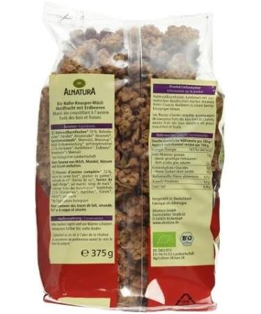 Alnatura Organic Crunchy Oats Wild Strawberry 375 g - Buy Online on GoSupps.com