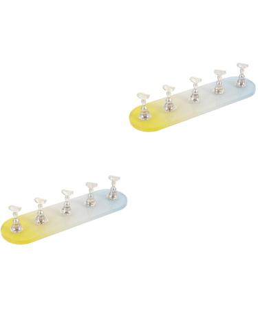 FOMIYES 2 Sets Nail Practice Holder Fake Nails Decor Beauty Nail Stands Convenient Nail Holders Slate Garden Labels Nail Racks for Nail Painting Nail Holders for Nail Art Fixture