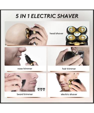 ATEEN Wet/Dry Electric Head Shaver for Men - Rechargeable Cordless Rotary Razor for Perfect Bald Look - Grooming Kit with LED Display - Anti-Pinch Technology - Gold - Buy Online on GoSupps.com