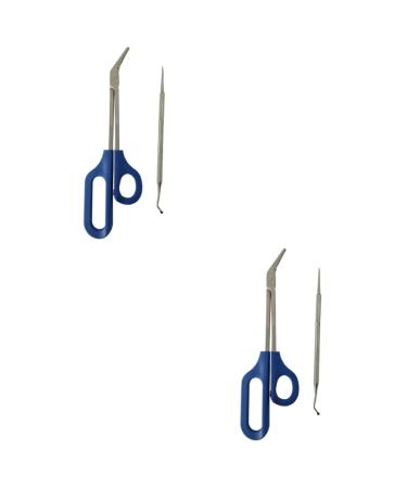 minkissy Nail File 2 Sets Limas De U as Stainless Steel Silver Color Grooming Kit Manicure Kit Long Handle Daily Life Everyday Dal for a Friend Nail Pregnant Woman Commodity