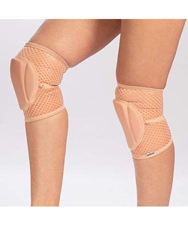 Queen Wear  Nude Latte Grip  Pole Dance Knee Pads  Perfect Woman Protection for Ballet Modern Dance and Indoor Sports (M)