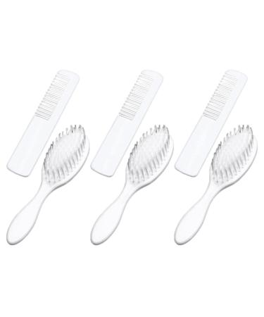 Toyvian Baby Hair Brush Detangling Comb: 3 Sets Infant Hair Brush for Newborn Scalp Hair Massager Combs