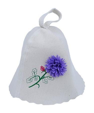 GMMH felt cap sauna hat hat cap white with embroidery sauna hat for sauna felt hat 5177-1118