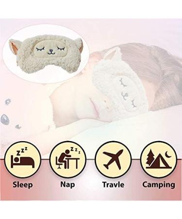 EleCharm Lamb Wool Animal Sleeping Mask for Kids - 1 Piece Sheep Plush Eye Mask Cover Blindfold for Girls Party Travel - Buy Online on GoSupps.com