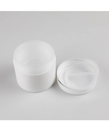 Zeoabsy 4-Pack 30ml Matte White Double-Walled Plastic Cream Canisters | Screw Cap with Silver Edge | Ideal for Gels Creams Ointments & Snacks - International Shipping Available - Buy Online on GoSupps.com