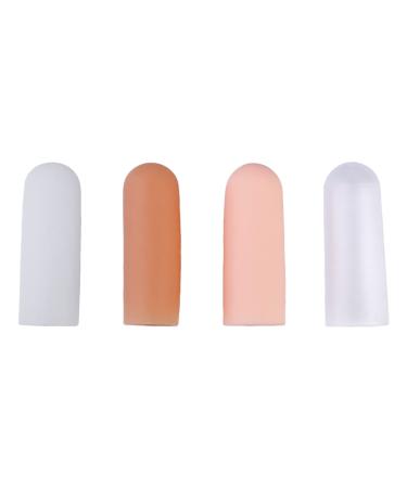 4 Pairs Finger Cots Finger Cot Sleeves Finger Wrap Fingertip Thumb Cots Thumb Guards Finger Support Rubber Finger Protectors Finger Sebs Men and Women Cap Finger Guard