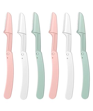 6PC's eyebrows shaver shaver shaver facial shaver facial hair remover trimmer peeling dermaplaning tool portable eyebrow foldable hair remover hair peach fuzz remnant for women and men