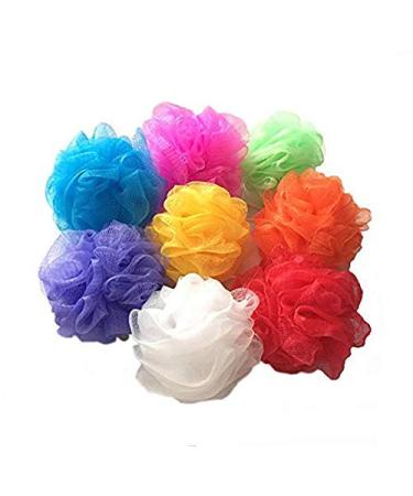 Mesh Loofah Sponges, 8-Pack Small Loofahs for Kids Colorful Sponges Mesh Pouf Resuable Shower Sponges Loofah Bath Ball Back (8 Count (Pack of 1))