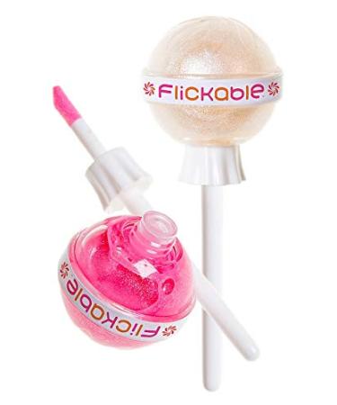 Flickable Luxe Lip Gloss Set of Two (Duo Pack) - Cruelty Free & Vegan Gluten-Free Leaping Bunny Certified Non-GMO and Non-Sticky in Yummy Flavors (CU Clear & OMG Pink Passionfruit)