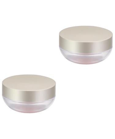 FOMIYES 2pcs Cosmetic Travel Containers Powder Case Cosmetic Case Compact Loose Powder Elastic Mesh 8.4*4.3*1cmx2pcs Silverx2pcs