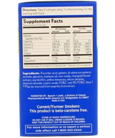 Bausch + Lomb PreserVision AREDS 2 Formula Eye Vitamin & Mineral Supplement - 120 Softgels | 120 Count - Buy Online on GoSupps.com