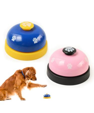 Roysmart 2 pieces of training bells for pets door bells for potty communication and cleanliness training with a large button and cat pattern educational toys for cats and dogs