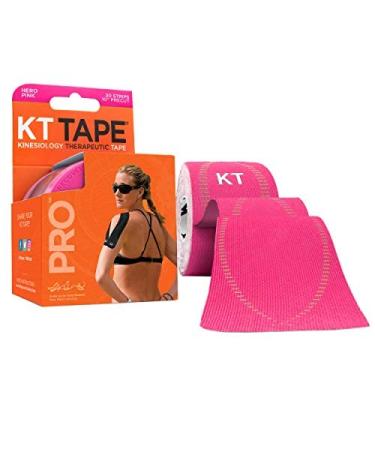 KT Tape Pro Kinesiology Therapeutic Sports Tape , Hero Pink (8.93169E+11), Hero Pink - Precut