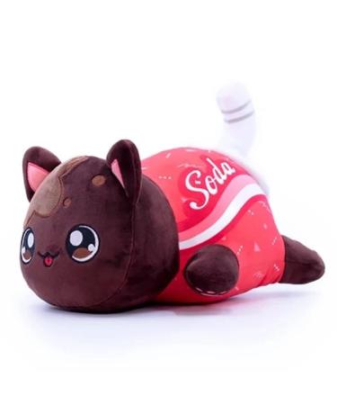 LAIBUY Cat Plush Pillow Soft Kawaii Kitten Anime Plushie Hugging Pillow Cute Stuffed Cat Animal Plush Toys Suitable Kids Boys Girls and Her Birthday Christmas Day Gifts (coke)