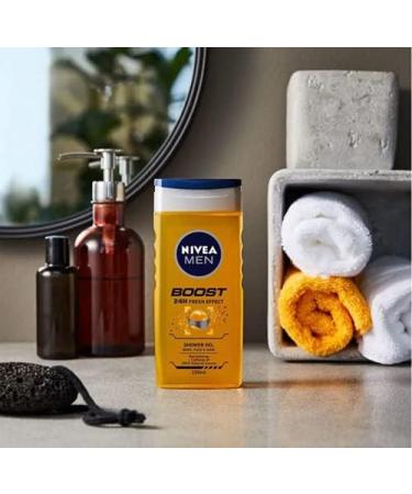  NIVEA MEN NIVEA MEN Shower Boost Shampoo 6 x 250 ml Men's Refreshing Body Shower for Body Face and Hair Energizing Men's Gel and Shampoo with Natural Caffeine - Buy Online on GoSupps.com