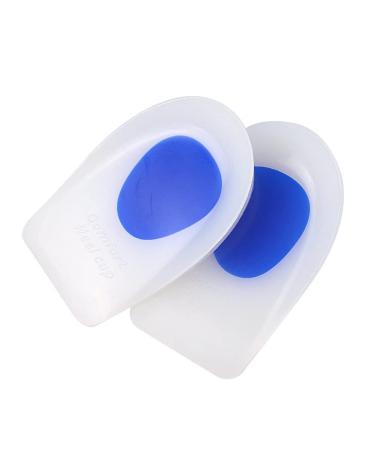 Shoe Heel Silicone Extra Soft Shock Absorption Cushion Liner Men Soft Walk for Heel Spurs and Heal Dry Cracked Heels(X-Large) Blue