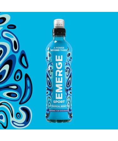 Emerge Isotonic Sport Energy Drinks with Vitamin B Pack of 500ml (12x500ml Tropical Berry) Tropical Berry 12x500ml