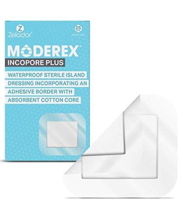 Sterile Self Adhesive Waterproof Island Dressing Latex Free with Transparent Border and 100% Cotton Absorbent pad x 25 (6cm x 7cm x 25) - Buy Online on GoSupps.com