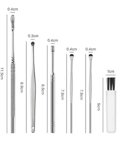 Medical Grade Stainless Steel Ear Wax Removal Kit with Spring Ear Wax Cleaner Tool Set in Black - Includes Storage Box - Clinically Innovative Spiral Ear Wax Remover - Buy Online on GoSupps.com