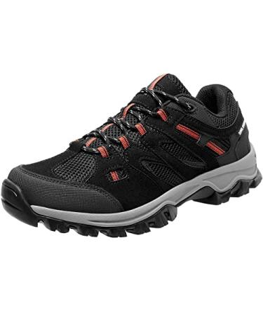 CAMELSPORTS Mens Hiking Shoes Low Top Walking Hiking Shoes for Men Outdoor Ankle Support Breathable Trekking Trails Shoes Hiking Sneakers Mens 7 Black