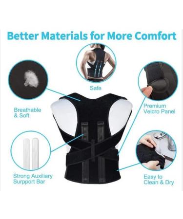 Adjustable Back Brace for Men & Women - XL Size | Relieve Back & Neck Pain | Posture Corrector & Support - Buy Online on GoSupps.com