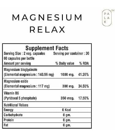 Relax with Magnesium: Bisglycinate, Oxide, Vitamin B5 | 60 Capsules - Buy Online on GoSupps.com