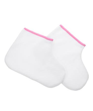 SAFIGLE Prot ge-pieds Coton Lot de 2 Doublure paisse Blanc Rose pour Bain de Paraffine P dicure Spa Soin des Pieds Institut Beaut