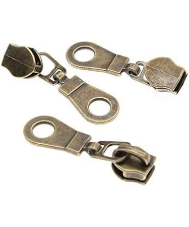 5 Yards Metallic Nylon Coil Zippers with Antique Brass Teeth and Pulls Sliders - DIY Sewing Crafts - SHUNLI Antique Brass-Black - Buy Online on GoSupps.com