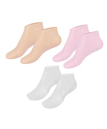 HAPINARY Female Socks 3 Pairs Moisturizing Socks Heel Socks Foot Socks Spa Socks Lotion Socks Cracked Heel Repair Spa Gel Socks Foot Care Non Socks Silicone Socks Ordinary Sebs Miss