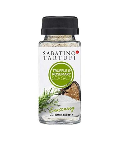 Sabatino Truffle & Rosemary Sea Salt Seasoning, All Natural Gourmet Salt, 3.53 Ounce Truffle Rosemary Salt