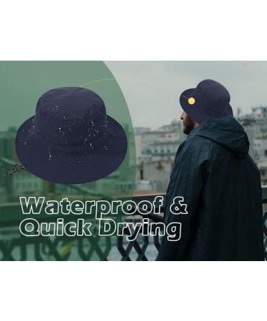 Zando Waterproof Bucket Hat for Men and Women - Packable Outdoor Fishing and Hiking Sun Hat with UV Protection, Black - Buy Online on GoSupps.com