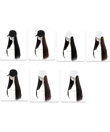 Wig Female Long Hair Cap Wig One-Piece Female Long Straight Natural Full Head Suit Net -White Hat Light Brown - Buy Online on GoSupps.com