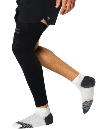 Zensah Full Leg Compression Sleeve for Men & Women - Medium Black - Ideal for Running, Basketball, Football - Thigh, Knee, Calf Support - Buy Online on GoSupps.com