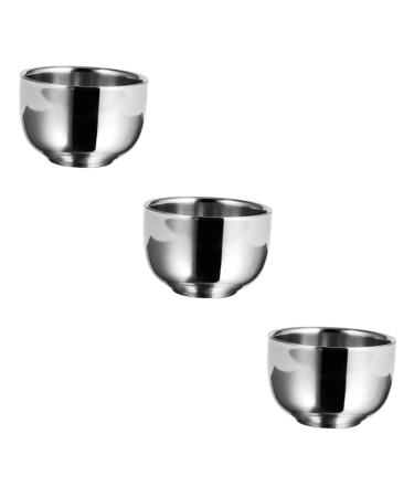 FRCOLOR 3 STK Castle Foam Shaping foam cup Razor shell made of stainless steel soap shell Shave shaving cup shell for shaving brush Tools man rustproof steel metal bowl accessories