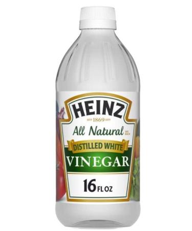 (Pack of 4) Heinz All Natural Distilled White Vinegar 16 fl oz Glass Bottles - 5% Acidity with Free Miras 2-in-1 Measuring Spoon - Buy Online on GoSupps.com