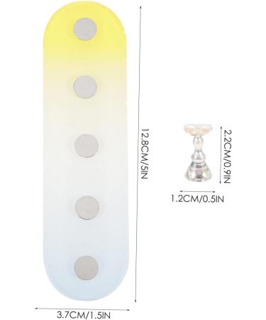 GOOHOCHY 1 Set nail practice holder gradient rainbow nail stan nail tips practice rack beauty nail holders acrylic trays for display nail stands for nail painting Fixture cosmetic plastic Yellow Blue 12.8x3.7cm - Buy Online on GoSupps.com
